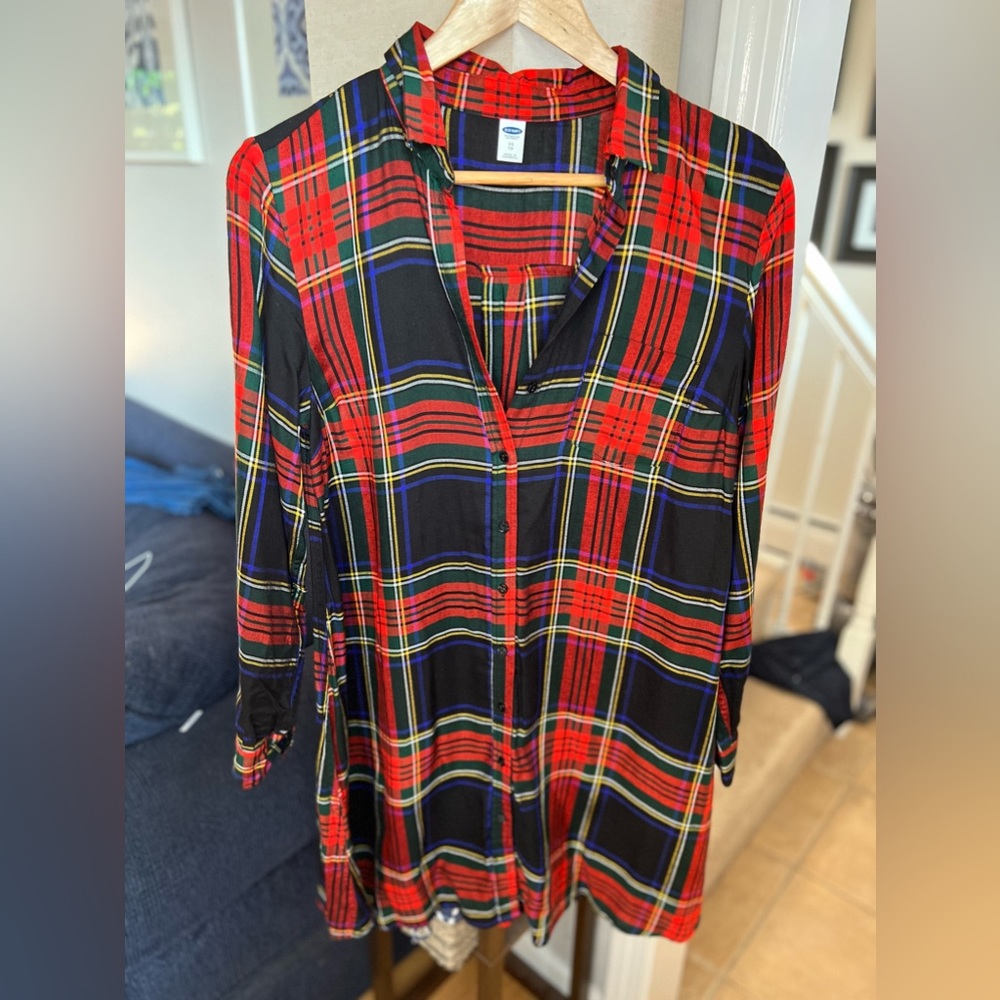 COPY - Old Navy Red Green Black Plaid Swing Dress Size  XSmall